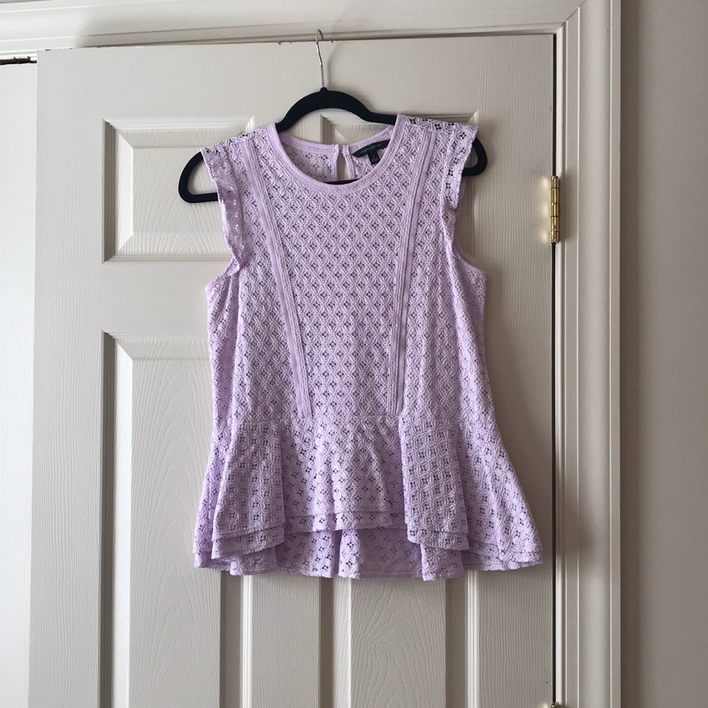 EUC Banana Republic Lilac Eyelet Peplum Top